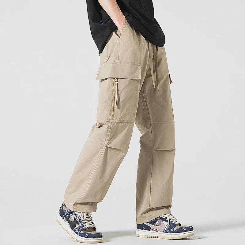 保罗高品质美式高街机能工装裤男秋季潮牌阔腿直筒裤青少年宽松运