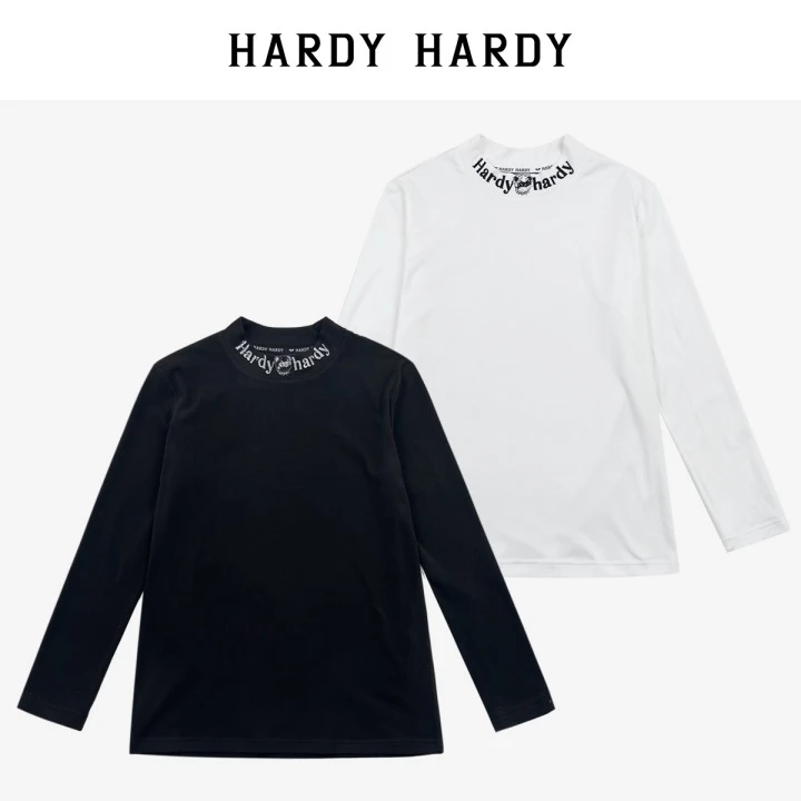HARDYHARDY时尚潮牌烫钻字母长袖情侣男女上衣小高领内搭打底衫DB