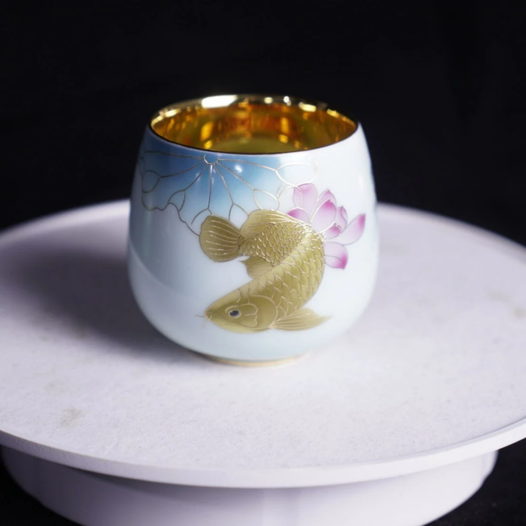 龙鱼 龙鱼 年年有余手工茶杯A〈无礼盒〉