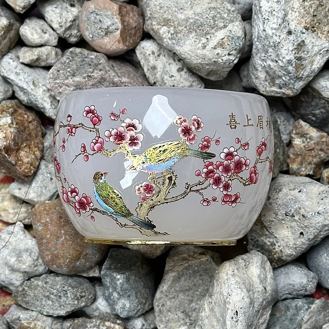 喜上眉梢 白色 （无礼盒）主人杯