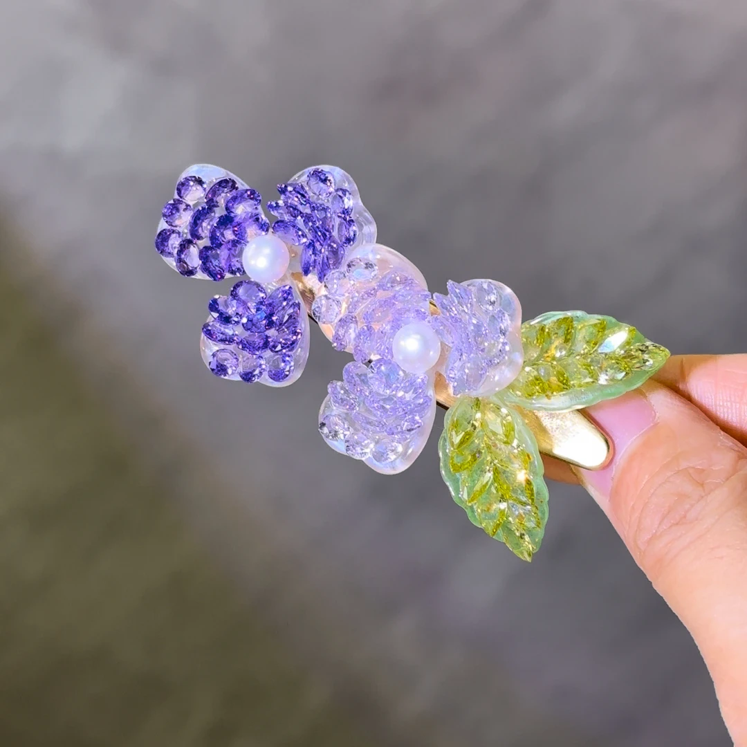 花花原创 桃花紫鸭嘴夹