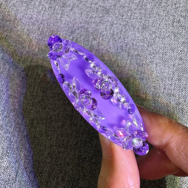 花花原创 小紫冰花弹簧夹