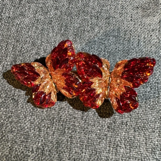 花花原创 渐变双蝶鸭嘴夹