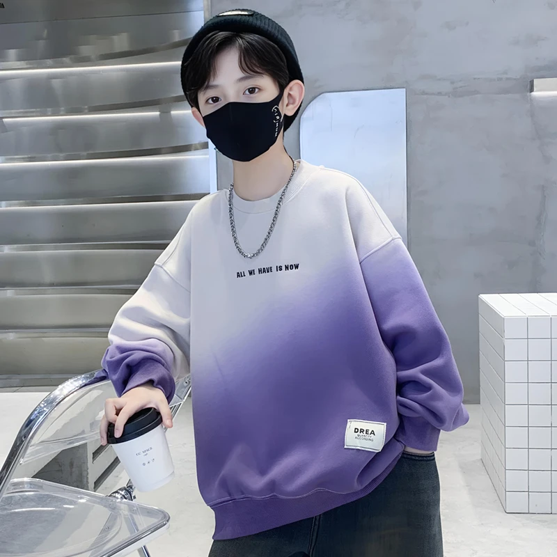 男童卫衣春秋款2025新款男孩中大儿童秋季长袖洋气潮流圆领打底衫