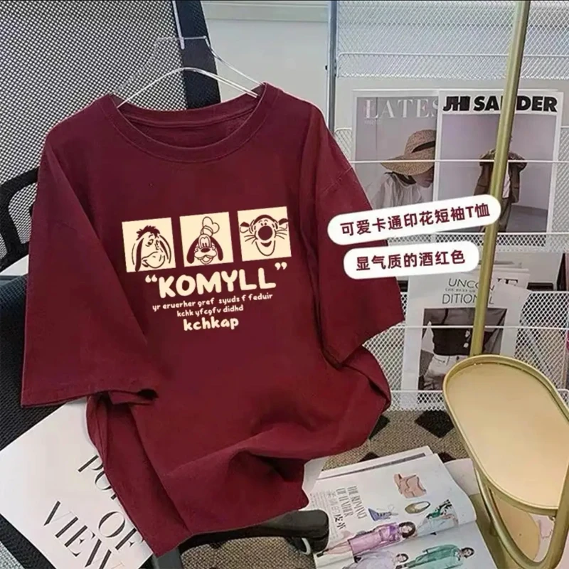 UNUF纯棉潮牌复古男女同款简约创意设计短袖女T恤百搭卡通高级感