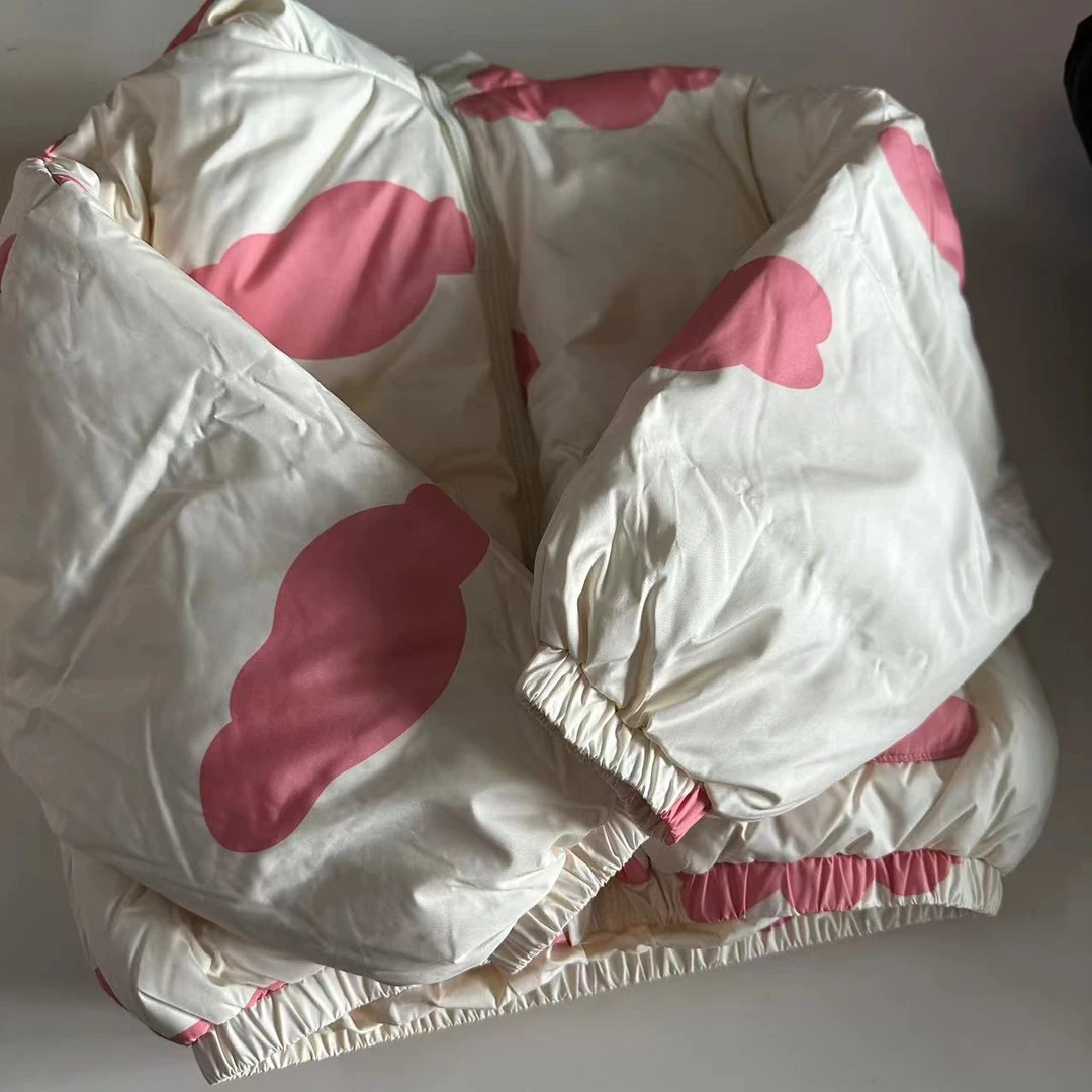 儿童冬季长袖女宝粉云款羽绒服