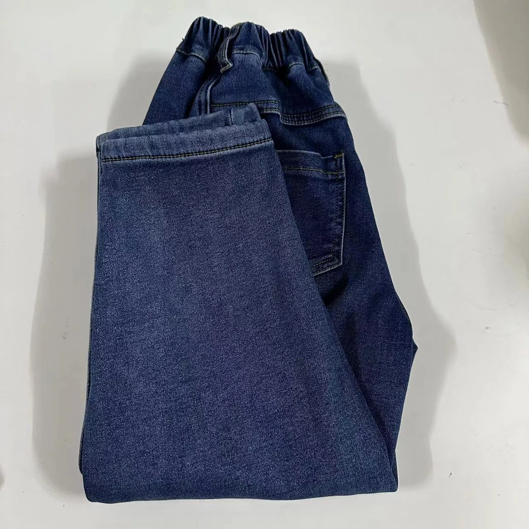 儿童冬季加绒牛仔裤蓝色小熊款