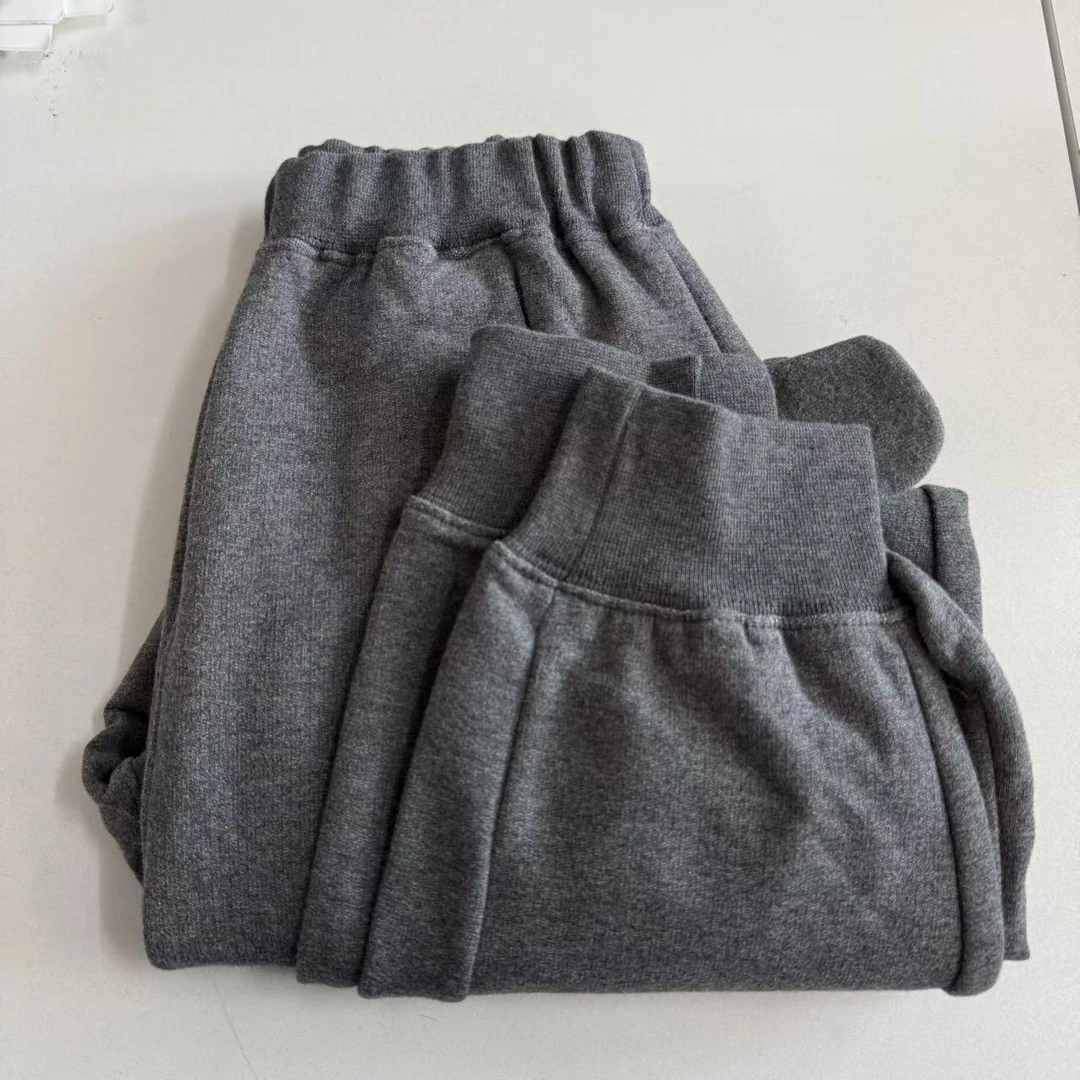 儿童加绒小耳朵灰色长裤