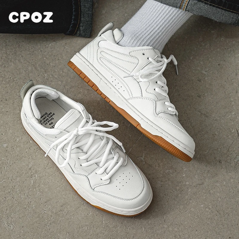 CPOZ小白鞋男秋季薄款透气2025新款厚底增高韩版潮流百搭休闲板鞋