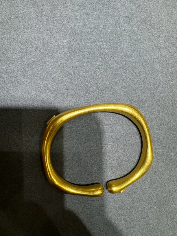 足金手工定制马蹄手镯