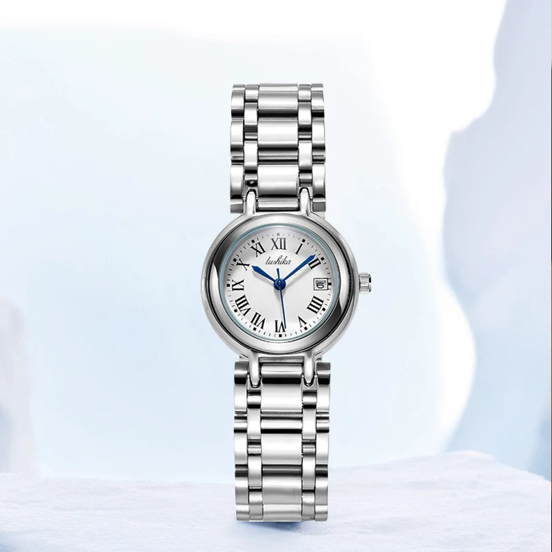 心月系列简约气质日历钢带女士腕表014