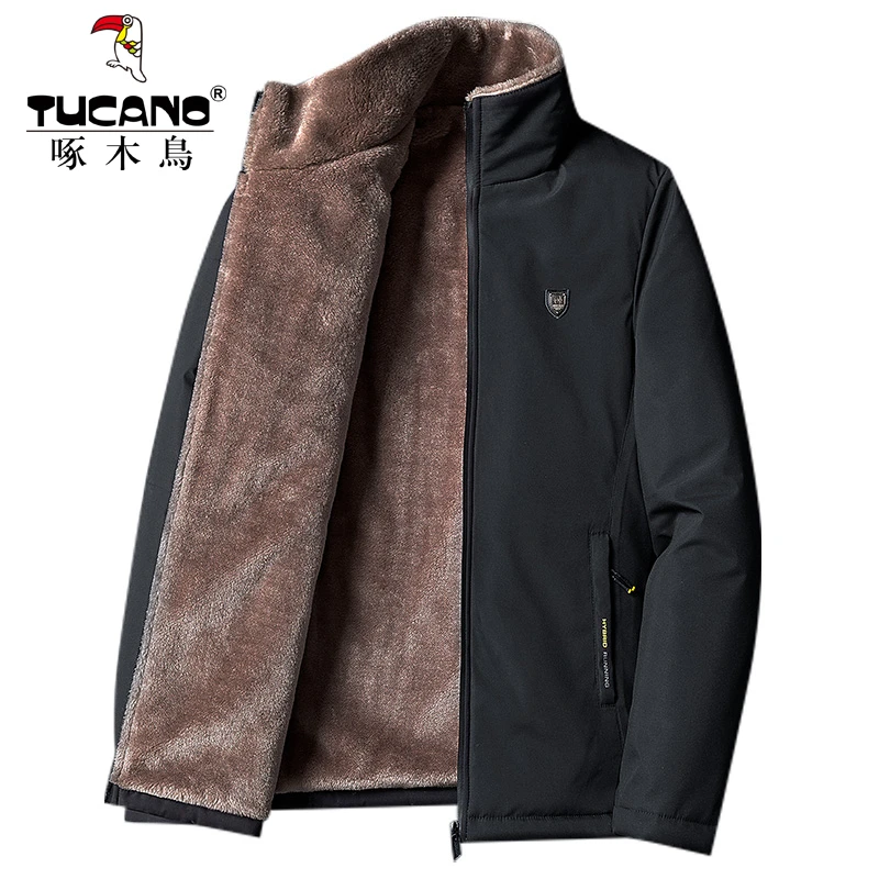 TUCANO/啄木鳥冬季棉衣男休闲立领加绒加厚棉服中老年棉袄外套