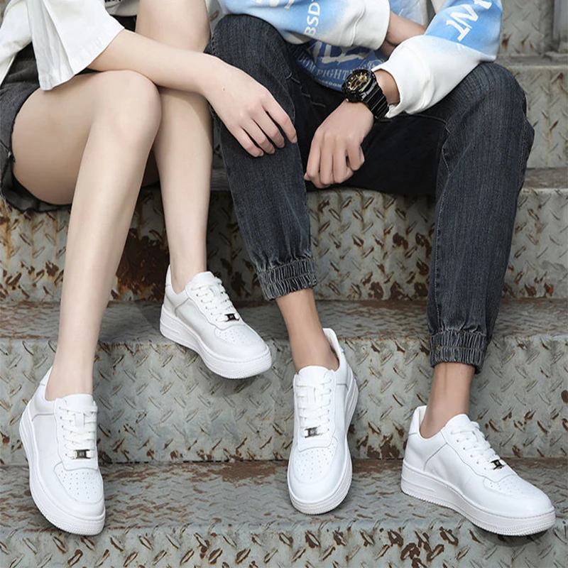 头层牛皮小白鞋男女真皮空军男鞋情侣透气板鞋软皮软底潮流百搭