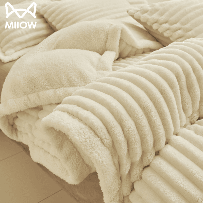 猫人轻奢高级感牛奶绒被套加厚双面加绒珊瑚绒床上用品学生宿舍用