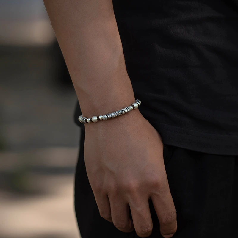 足银布艺手链 蛇年礼物情侣民族风高级感时尚999足银女士民族风