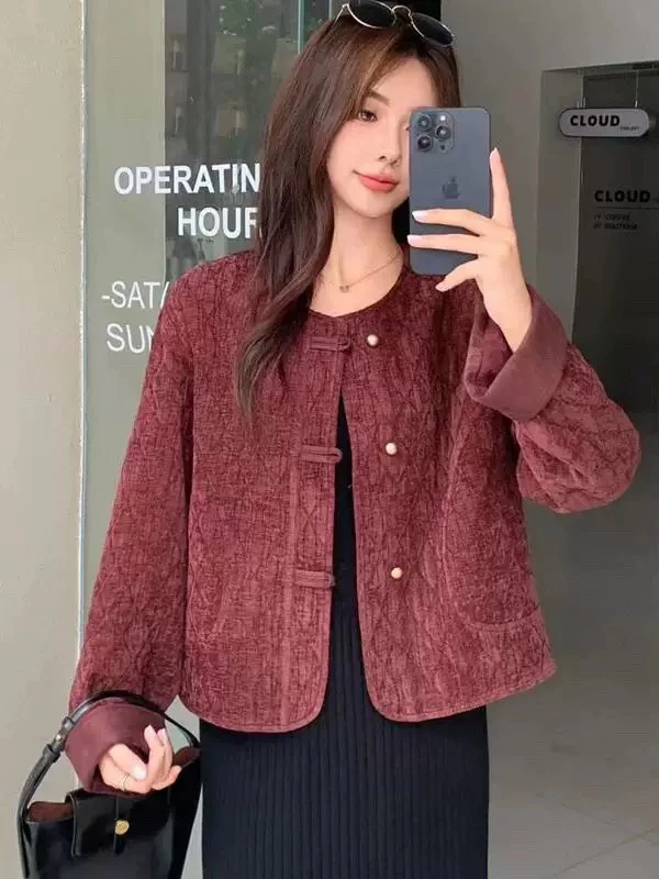 小莉推荐女短款小香风秋季新款气质单排扣上衣