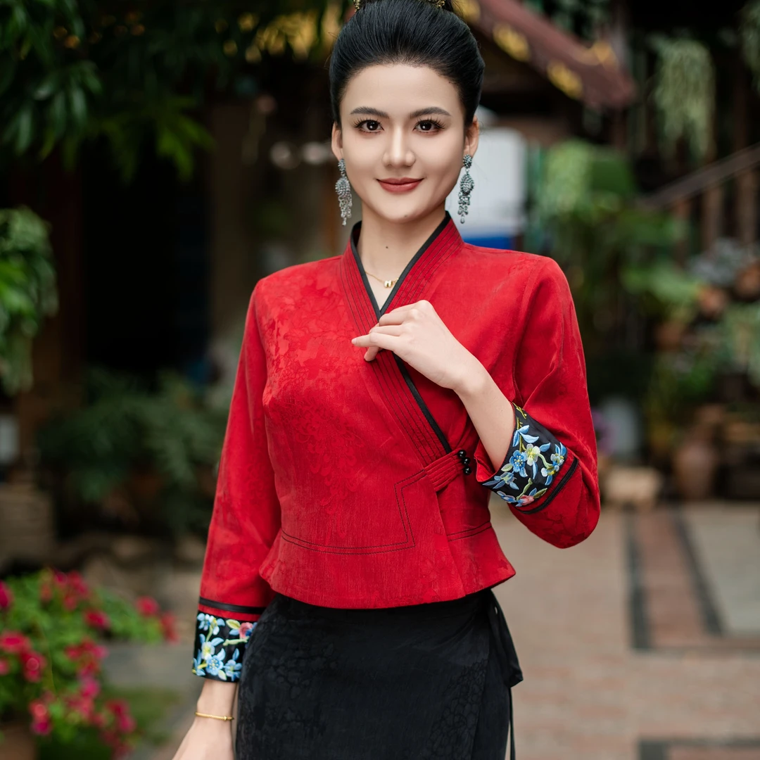 玉家人【曼西丽】应季新款气质网红西双版纳傣族服装复古女装