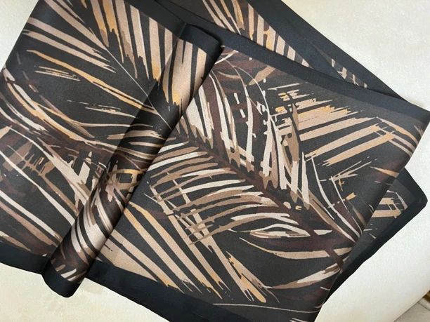 【树影婆娑】大地系双层飘带长巾百搭时尚条巾