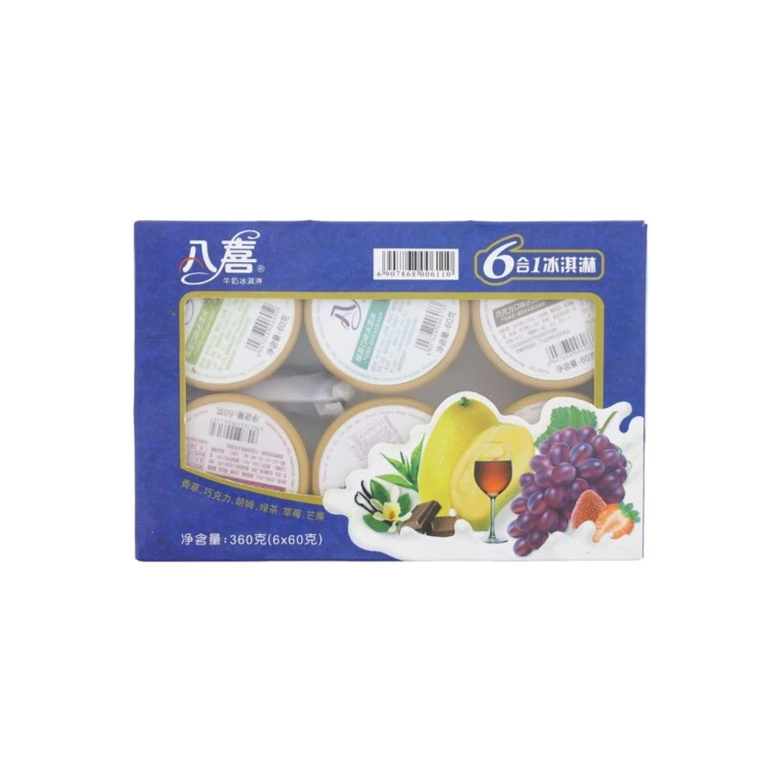 BAXY/八喜六合一冰淇淋混合口味 360g(60g*6杯)雪糕同城送雪糕同城配
