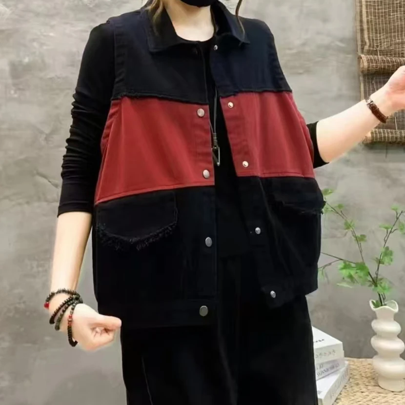 秋冬新款拼色马夹70-92号