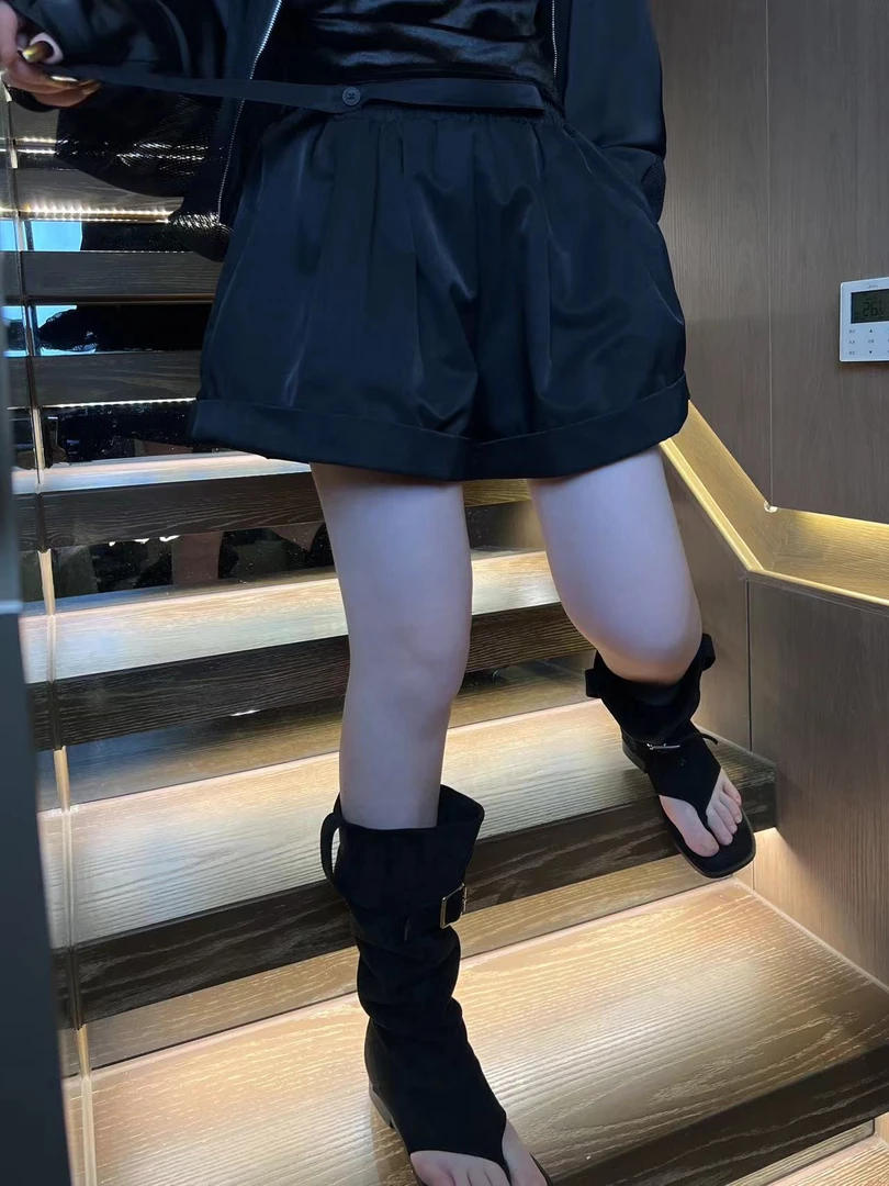 改改设计2（飘带短裤）小众飘带设计阔腿短裤宽松显瘦时尚休闲百搭