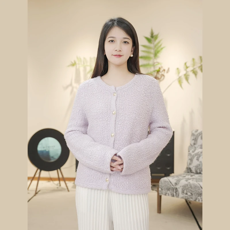 24秋冬新款年轻时尚显瘦针织百搭圆领长袖休闲女士羊绒套衫ZB039