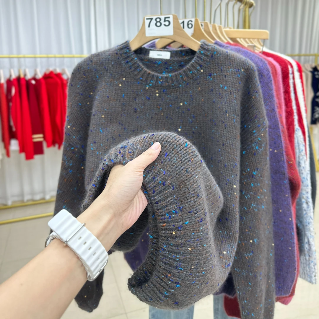 【梦梦专享SS】秋冬圆领气质网红时尚满天星羊毛衫