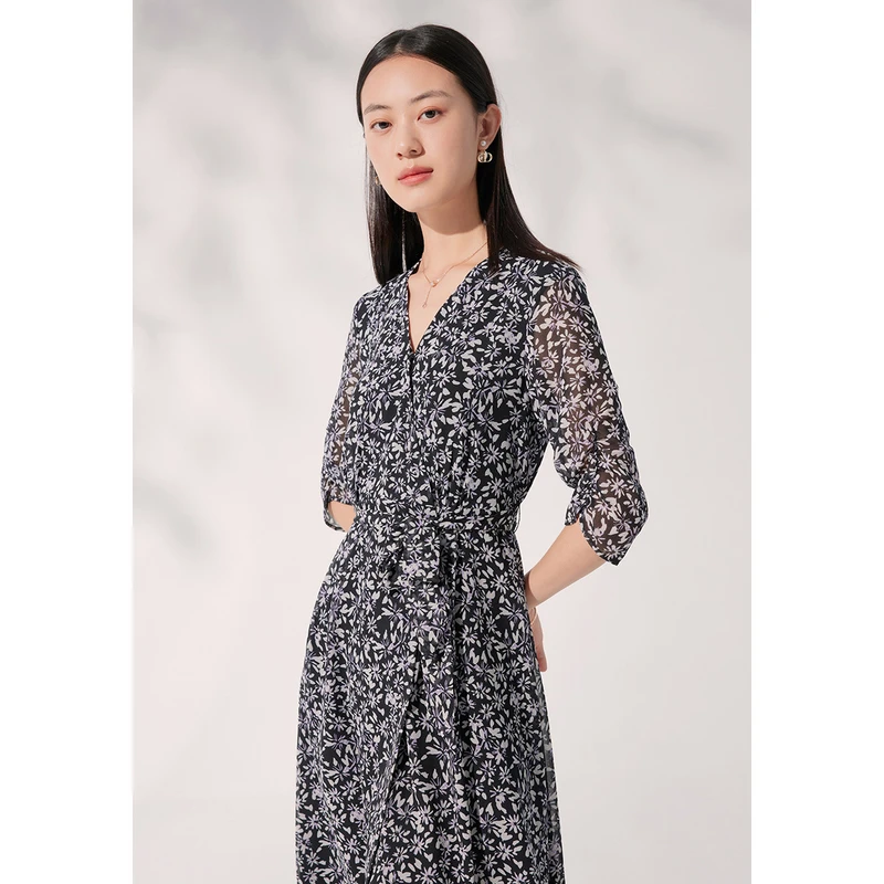 敦奴dunnu时尚气质法式复古夏季长款长裙连衣裙8T150502