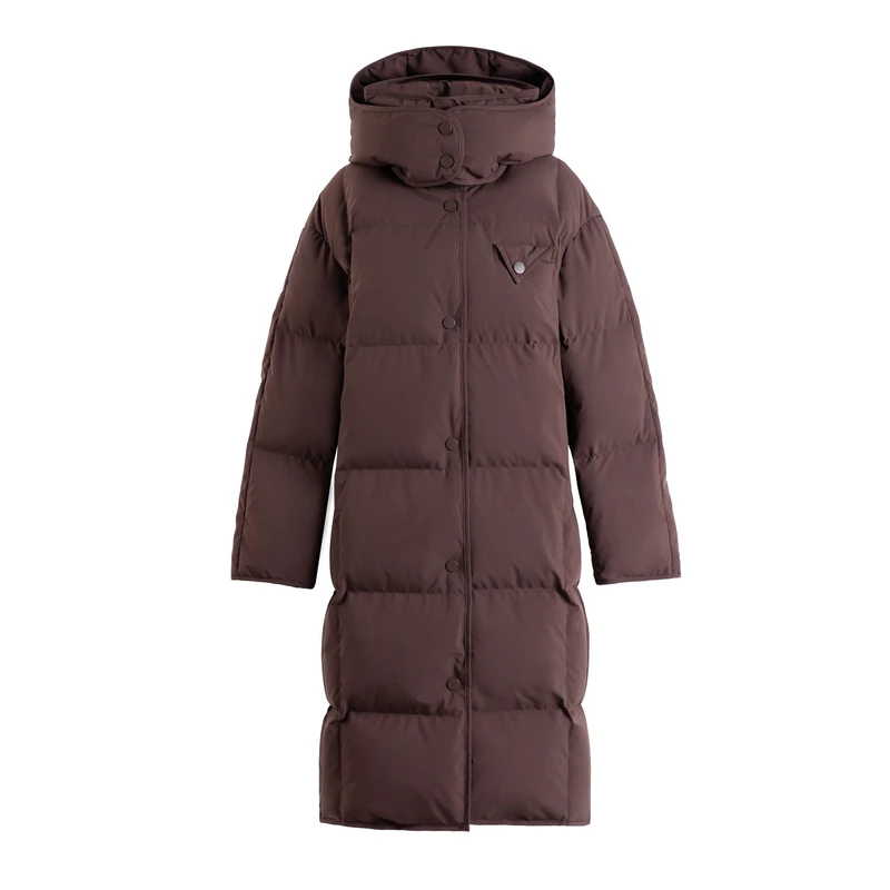 敦奴dunnu秋冬过膝女款中长款冬季新款鸭绒保暖羽绒服FS5Y2159