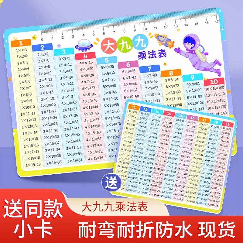 大九九乘法口诀卡二三年级数学乘除速算心算口算速记必背记忆卡片