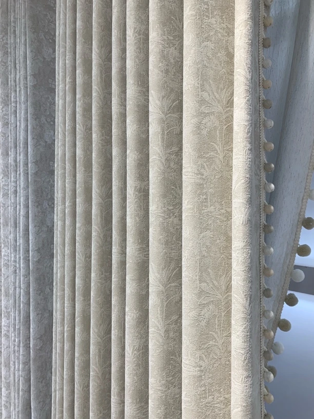 煜宁 高端窗帘  加州阳光奶油色 重工高货【高温定型】