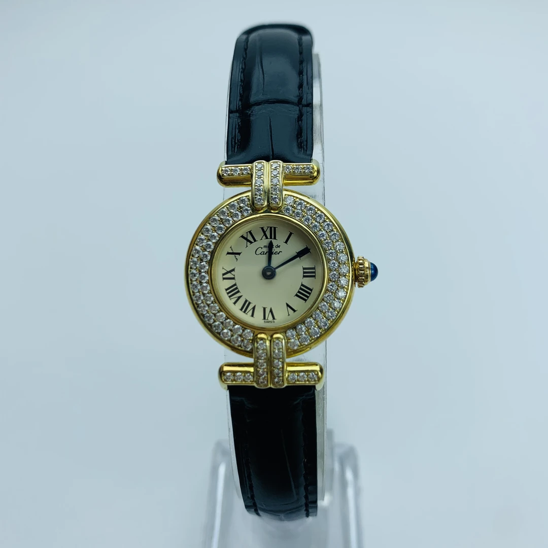95新 Cartier/卡地亚 小旋风系列 后镶钻 表径24mm 石英