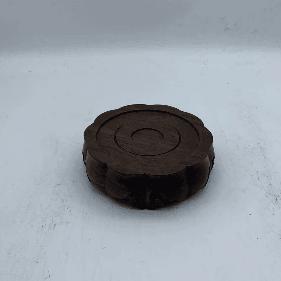 738  黑檀木整木花型圆底座