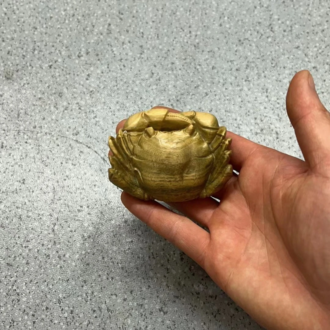 315 绿檀大号螃蟹把玩件
