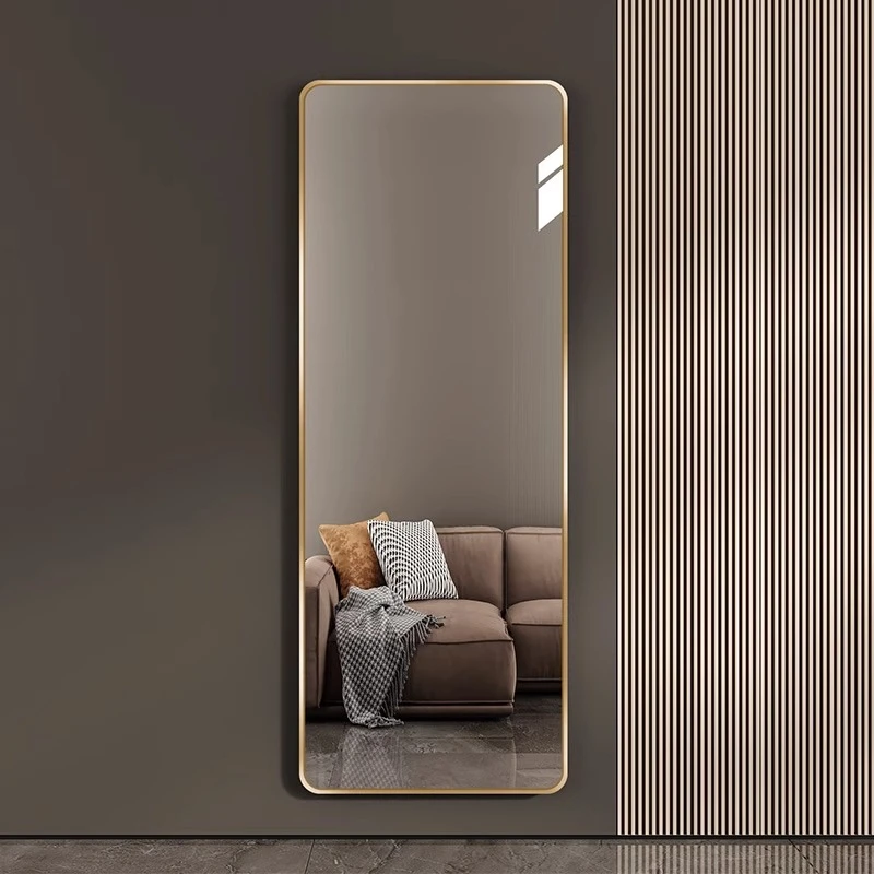 全身镜法式轻奢风贴墙自粘高级感穿衣镜家用墙面壁挂防爆玻璃镜子