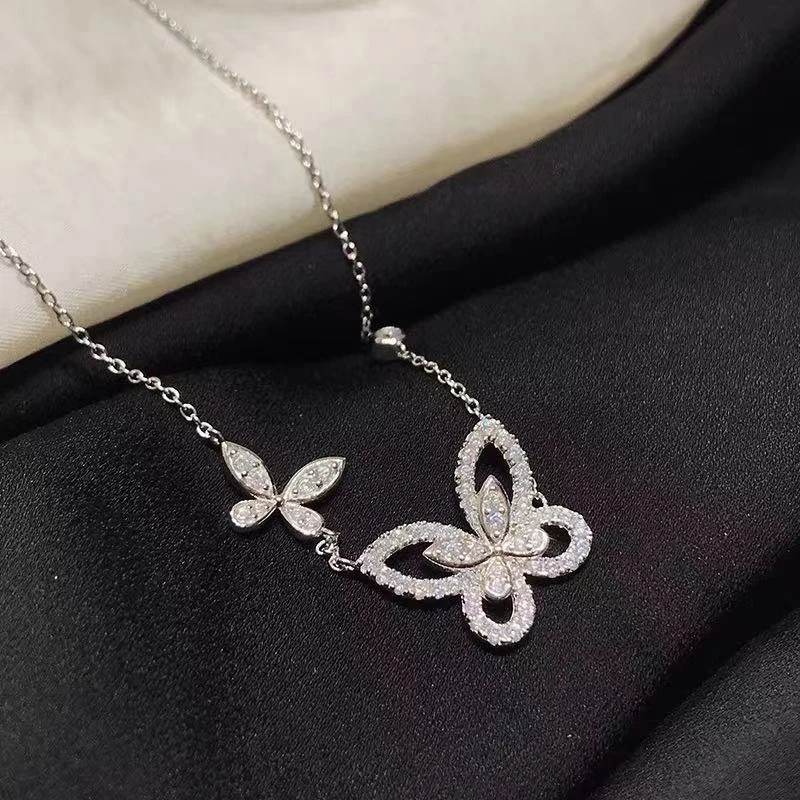 粉红pink 蝴蝶项链女夏季小众轻奢高级感LWJ24B2S823