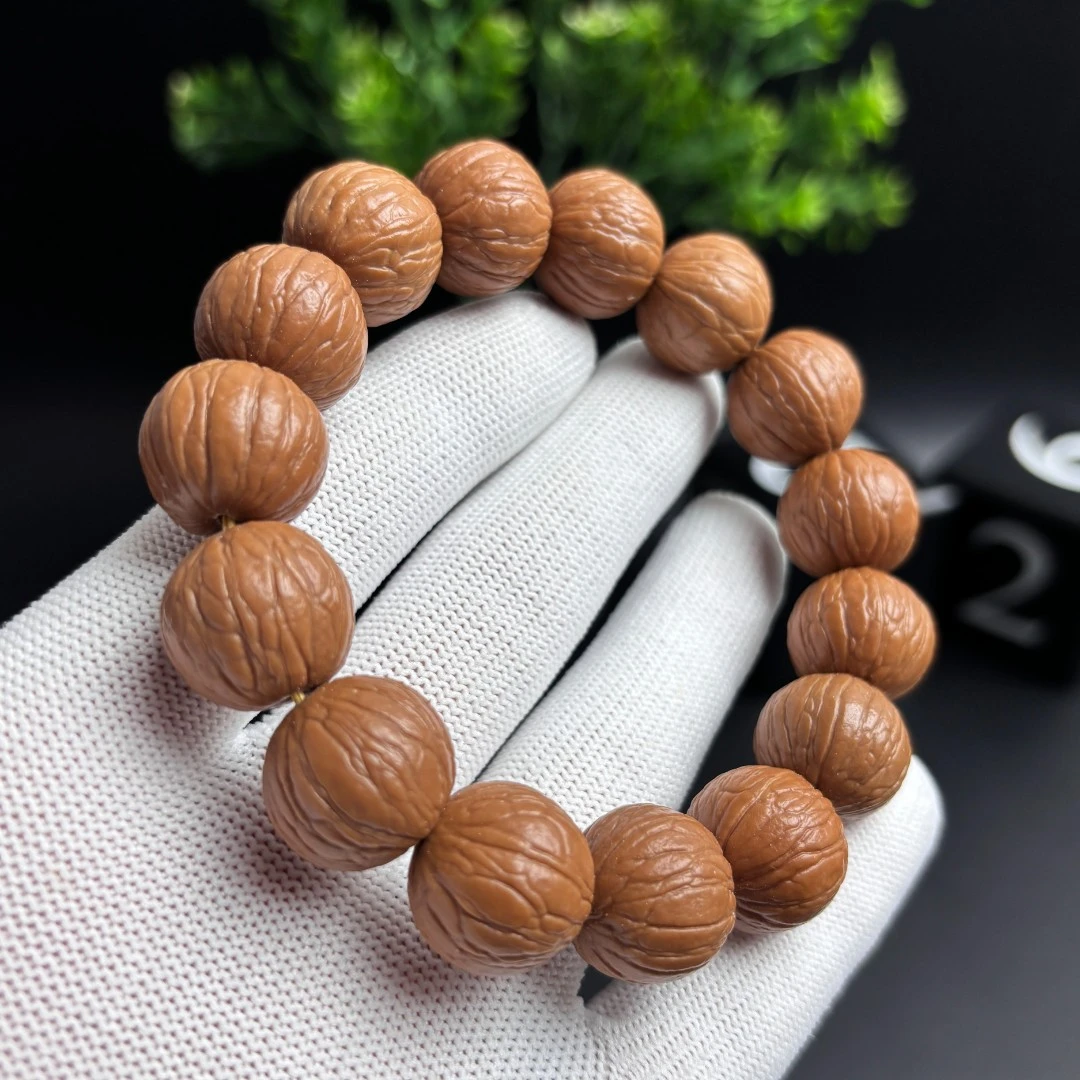 猴头核桃聚宝盆手串，原皮原核无修聚宝盆