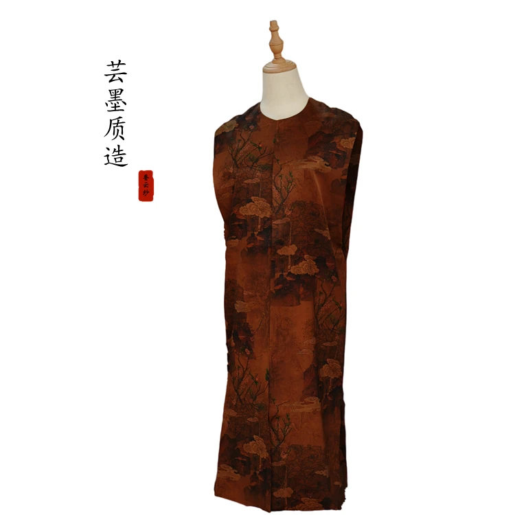【芸墨质造】-寒梅 新款重缎皮子香云纱  长款马甲