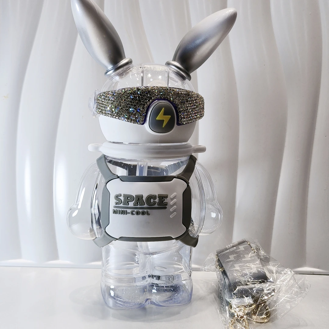 防摔闪电兔太空杯大容量水杯儿童吸管杯女生高颜值tritan运动杯子