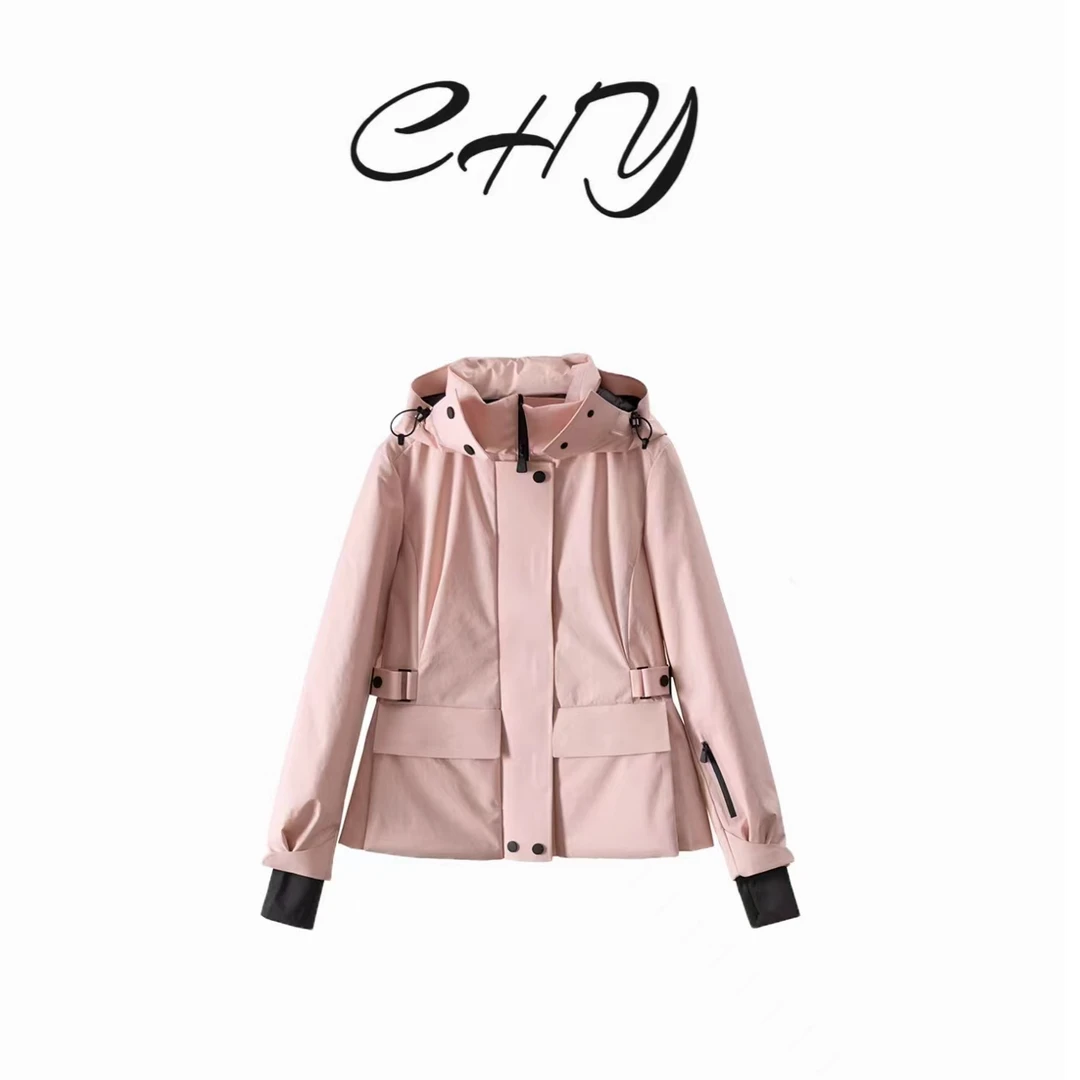 {chy高奢}小m24新款细腰超大兔帽重工鹅绒冲锋滑雪加厚连帽鹅绒服