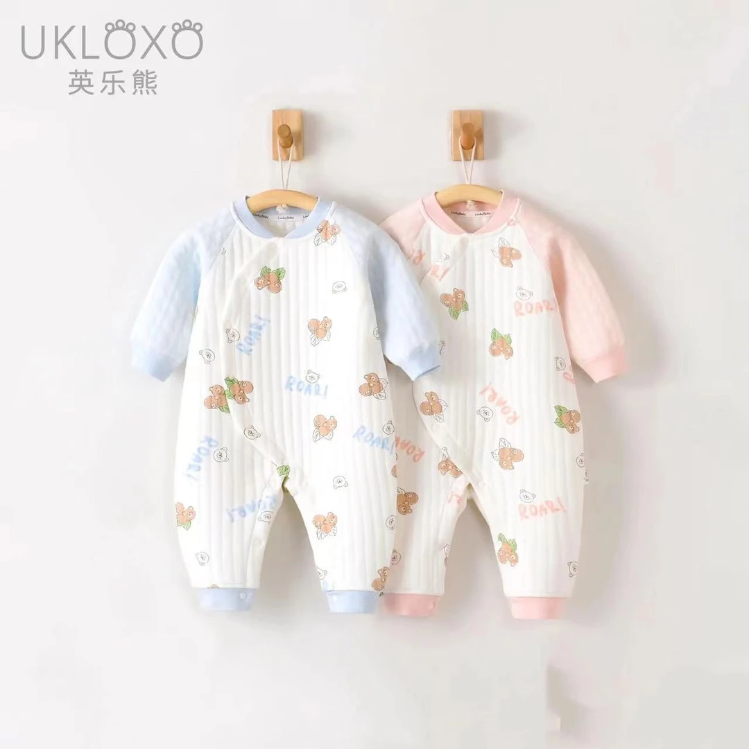 英乐熊（硕果小熊）宝宝新生儿秋冬季保暖连体衣秋季外出哈衣长爬