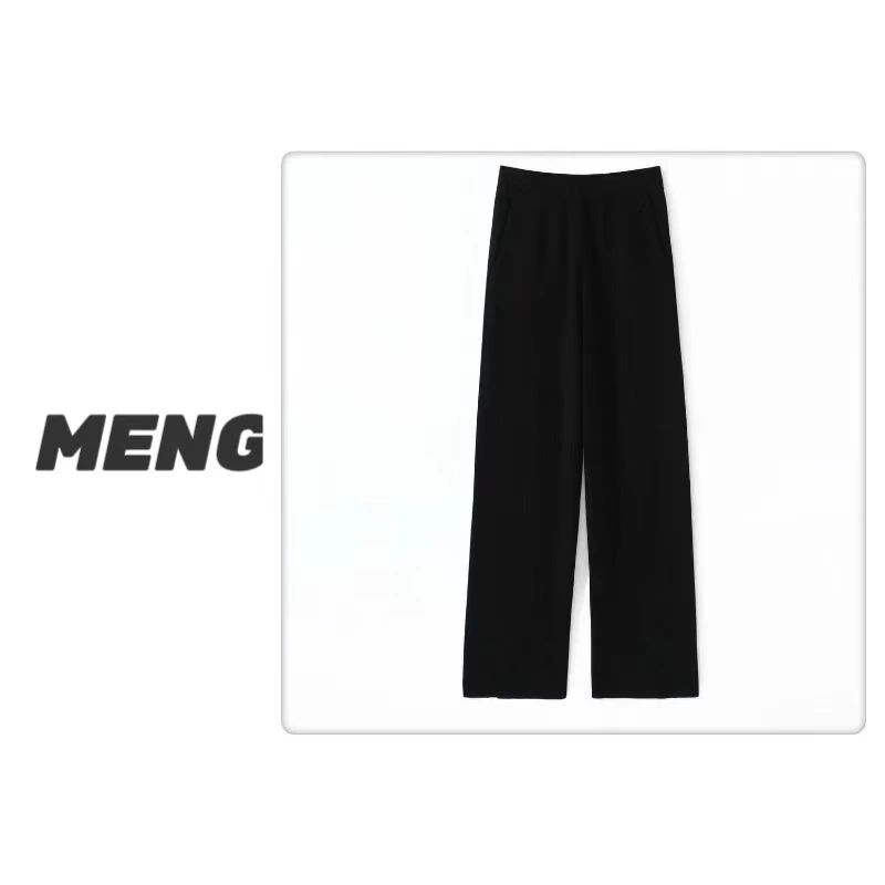 【百搭-万能裤】奢华体验款 丝绒休闲直筒裤 高腰直筒裤