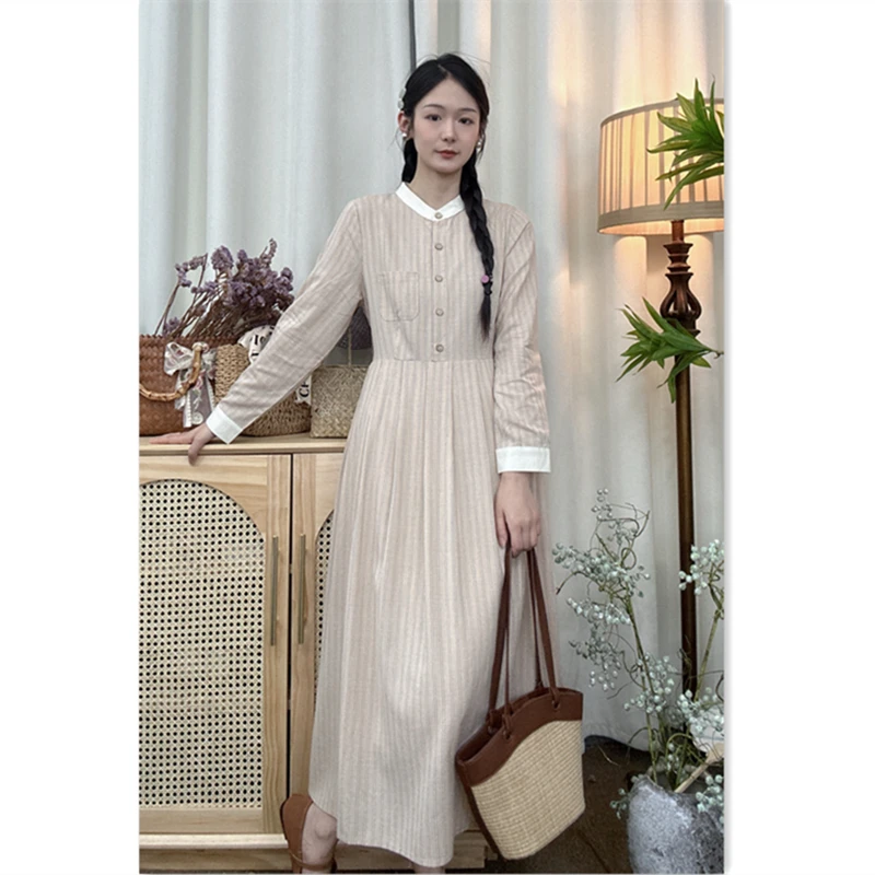 大乔【邂逅】初秋款长袖连衣裙衬衫长裙气质女装连衣裙优雅