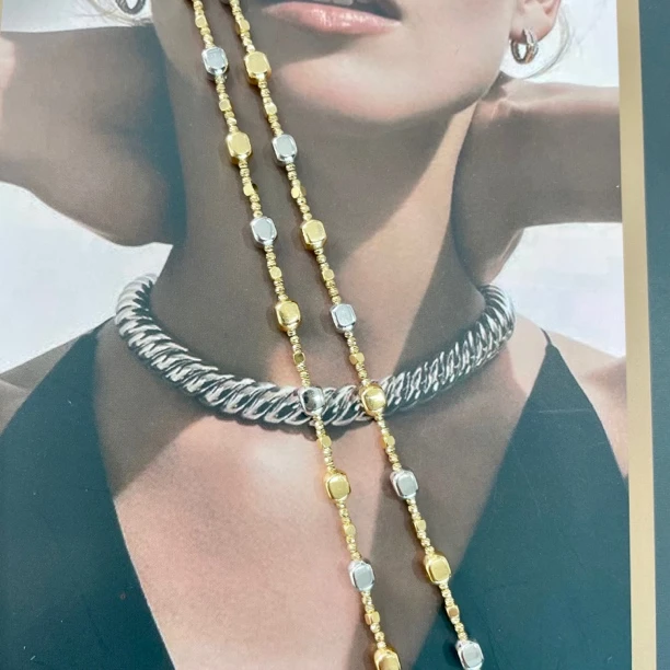 【金禧禧】18k金进口方糖项链/轻奢时尚百搭气质