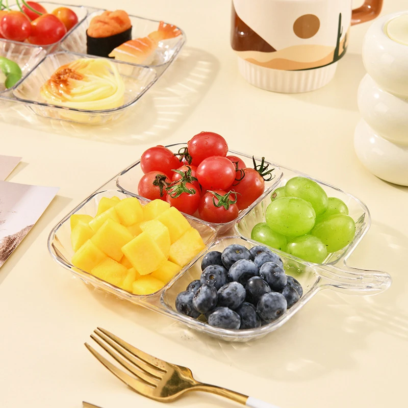 家用多用途四分格配菜盘厨房备菜盘家用火锅多功能专用餐盘托盘