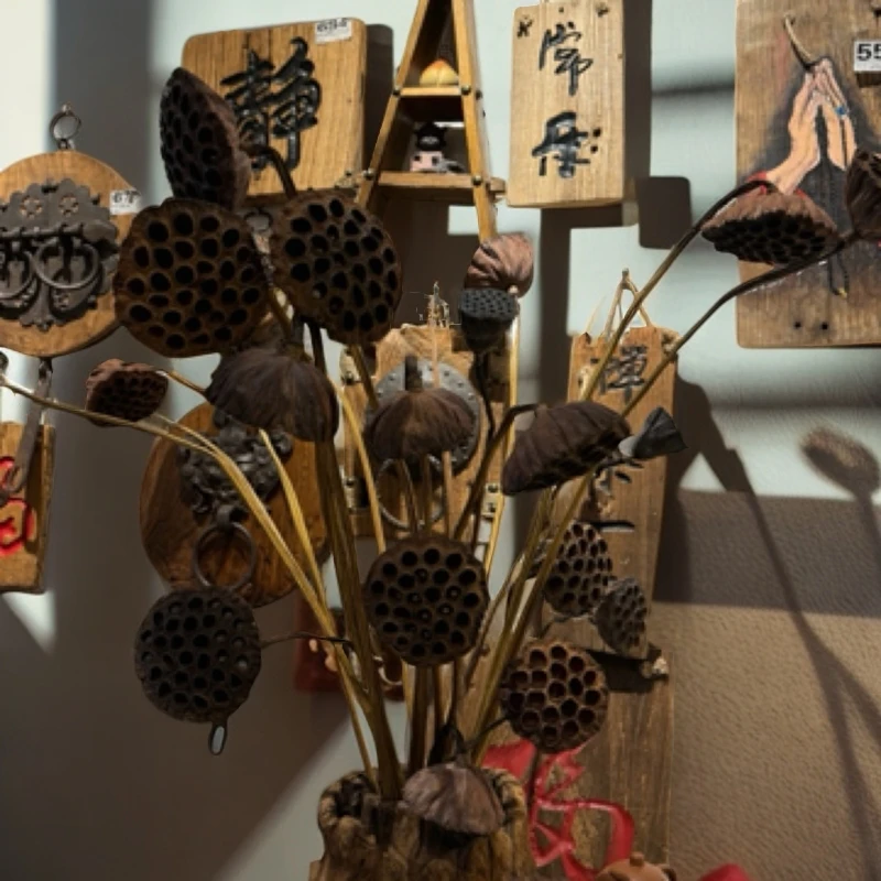 真晒干莲蓬长度30-70公分混搭15枝花自然清新摆件