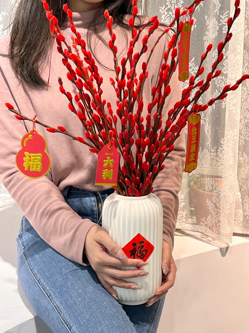 80公分银柳干花真花新鲜枝年宵花卉客厅室内装饰插花