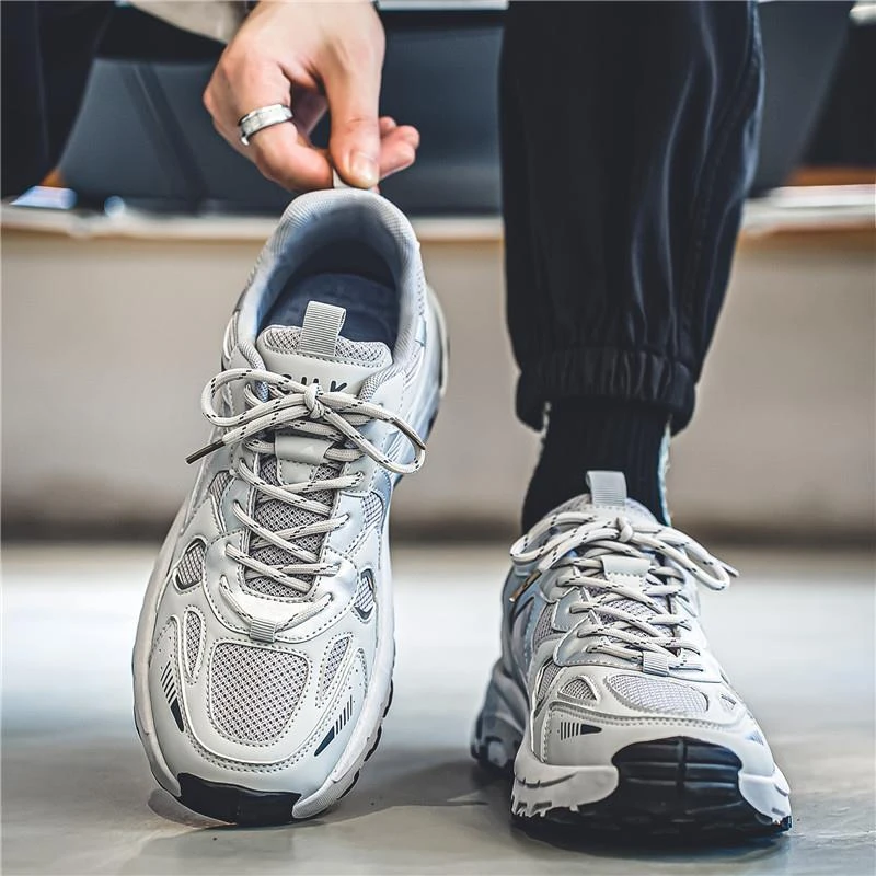 莆田男鞋2024新款秋季潮牌小众跑步运动休闲网面鞋子厚底老爹潮鞋