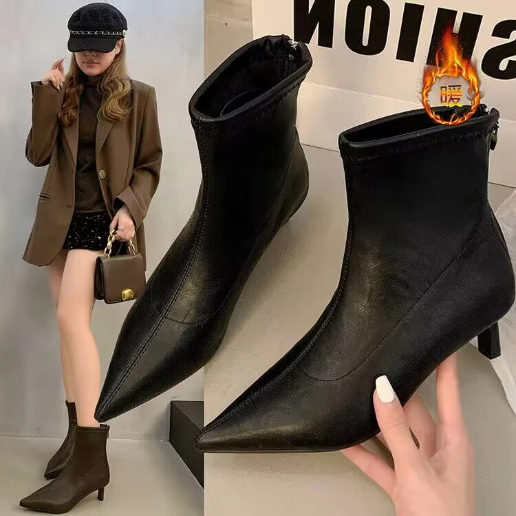 时尚百搭真皮复古粗跟高跟女鞋工厂店【001-150】