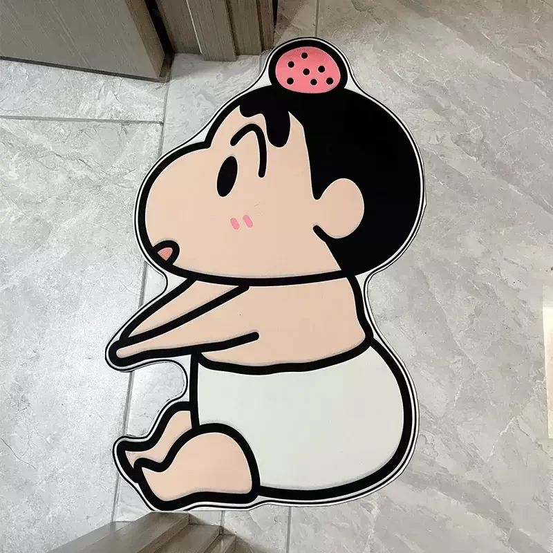 卡通蜡笔小新浴室地垫硅藻泥软垫卫生间防滑吸水垫入户门卧室地毯